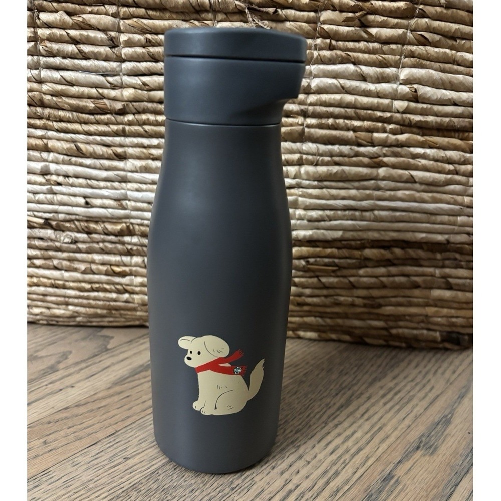 Starbucks 2025 Holiday Christmas Puppy‎ Dog Stainless Tumbler Grey 14oz NEW